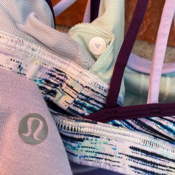 Lululemon Womens 4 Purple Strappy Draped Open Back Wild Tank Sports Bra - Picture 8 of 11